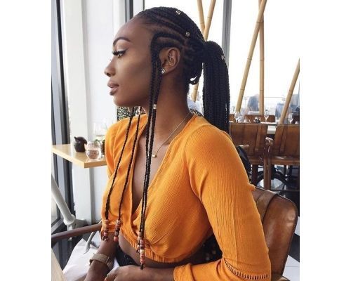 Low Ponytail and Fulani Braids