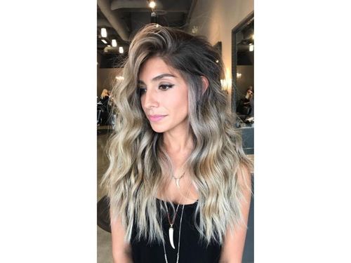 Ash Blonde Balayage with Dark 