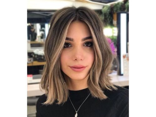 Wavy Lob with balayage