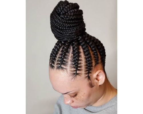 Cornrow Ponytail Bun