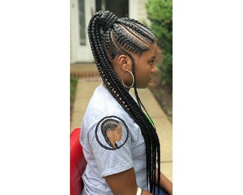 Wrap Around Cornrow Ponytail