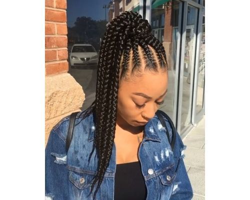 Cornrow Ponytail with Natural Edges