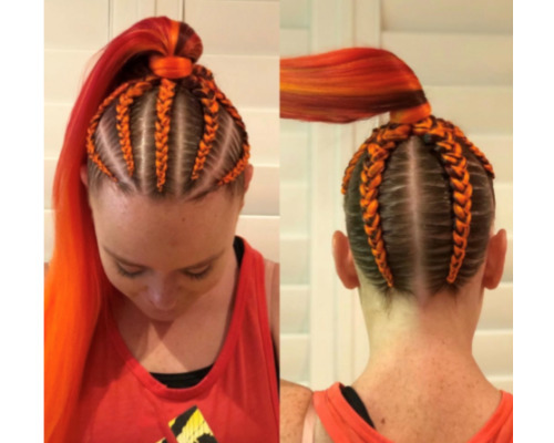 Ponytail with Five Cornrows