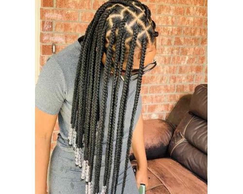 Beads on Square Patterned Knotless Braids