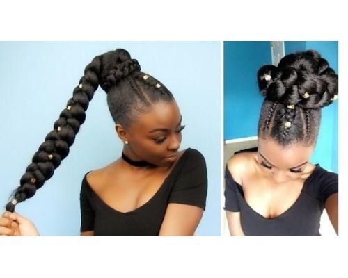 Beads on High Bun Ponytails