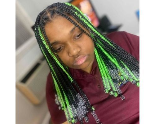 Green braids beads
