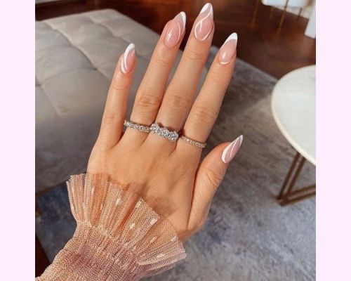 Almond-french-nails