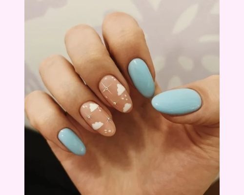 short-almond-nails-with-feature-nail