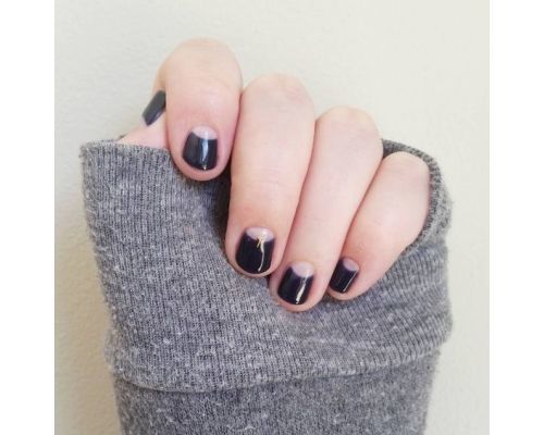 Half Moon Manicure on short nails