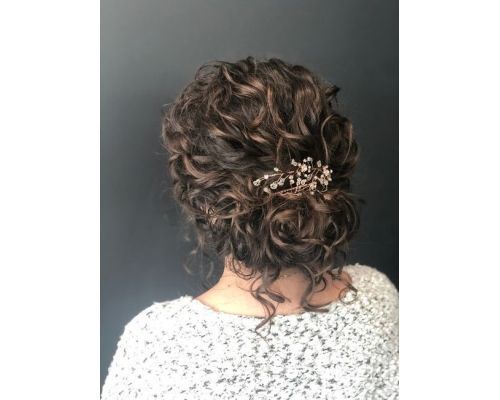 curly bun bridesmaid