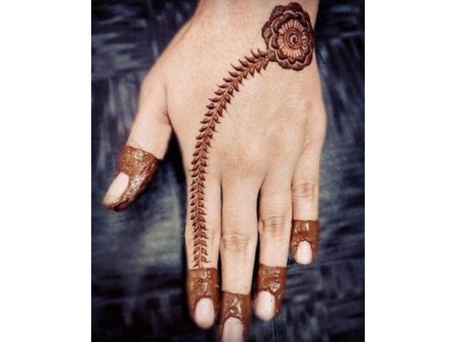 Single Leafy Chain Henna Design