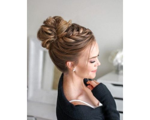 Fishtail in a Tight Bun