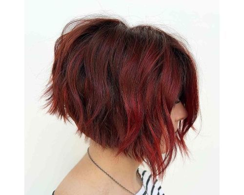 vibrant-red-tousled-short-angled-bob