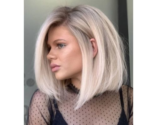 Straight Ash-Blonde Lob