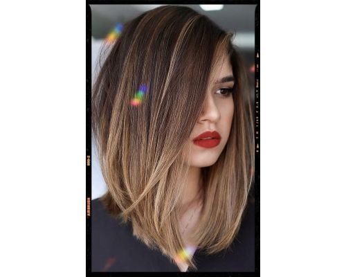 Long Bob Cut with Balayage