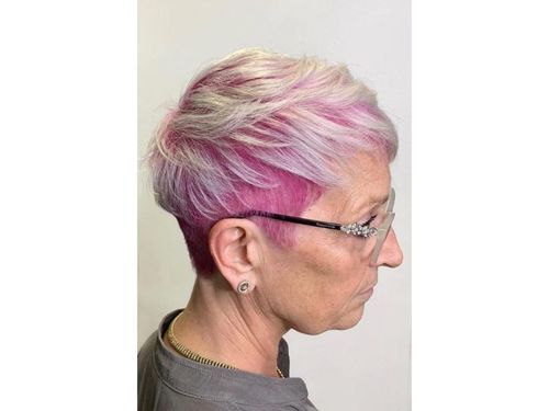 Purple Pixie With Long Bangs