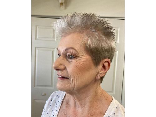 Silver Spiky Pixie Haircut