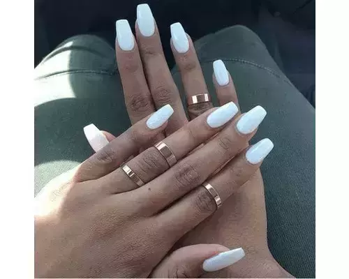 Simple white acrylic nails (: : r/Nails