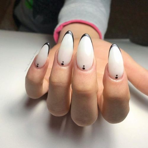 black and white nails