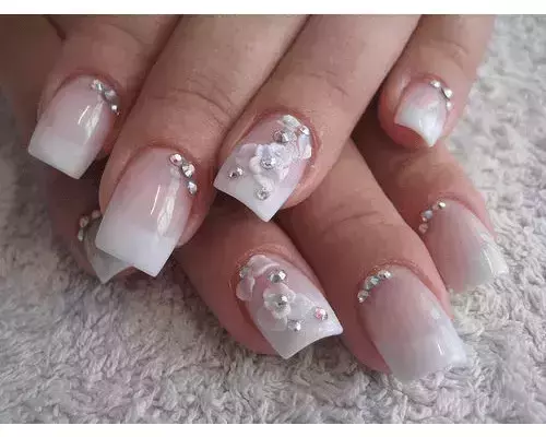 41 Elegant Nail Designs with Rhinestones - StayGlam