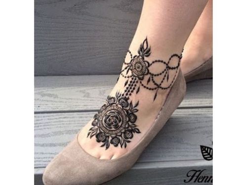 Floral Ankle Henna Design