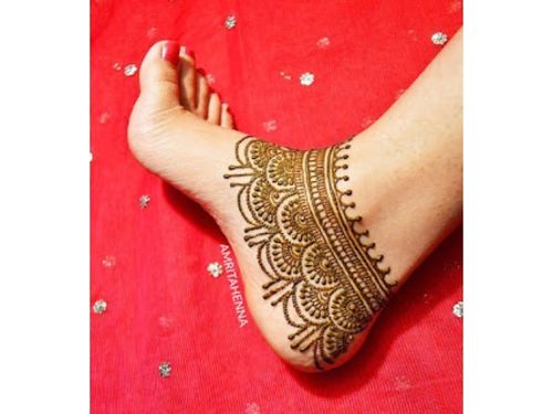 Traditional Ankle Henna Design