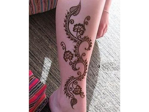 Spiral Ankle Henna Design