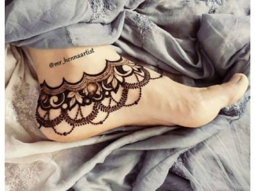 Elaborate Ankle Henna Design