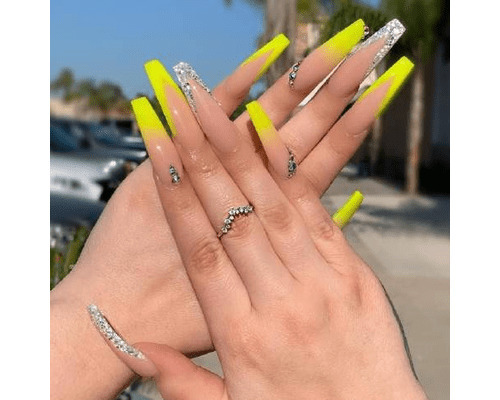 20+ Yellow Coffin Nail Designs