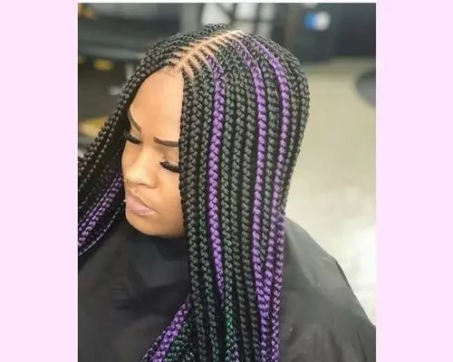 purple-highlights-on-braided-black-hair