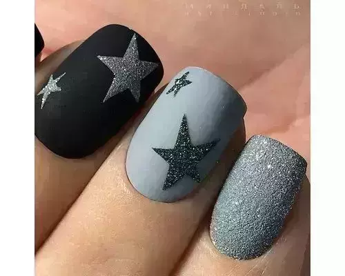 Acrylic nails with stunning star nail art design!! #nailloungebypinky  @nailloungebypinkyofficial @0300-0425644 / 0322-4305824 or visit ... |  Instagram