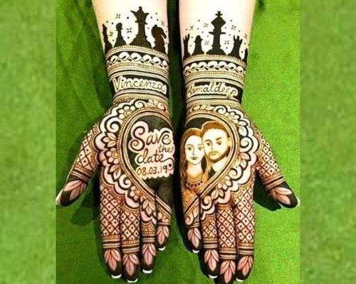 Mehndi-with-couple-portrait-of-Paris-photoshoot-845x562 - Witty Vows