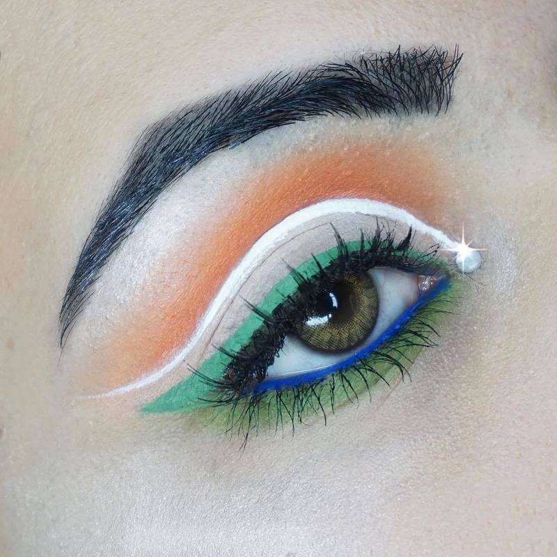 Indian Flag Inspired Eye Makeup