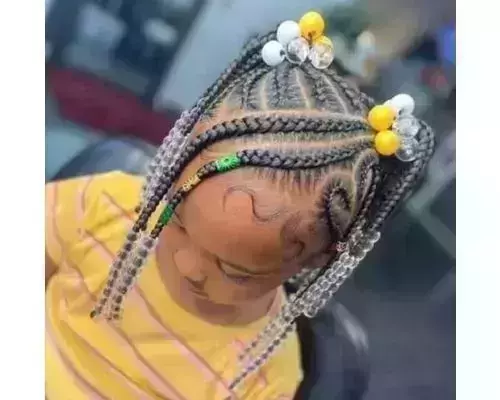 Black little girl braids hairstyle for school on Stylevore