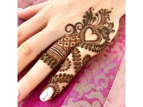 Finger Heart Mehndi Design