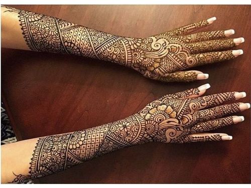 Full backhand henna design