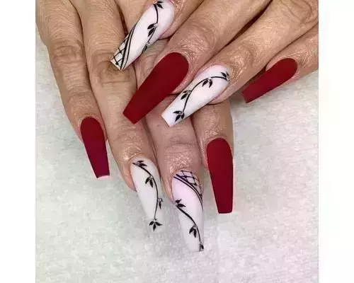 beautiful red nails manicure