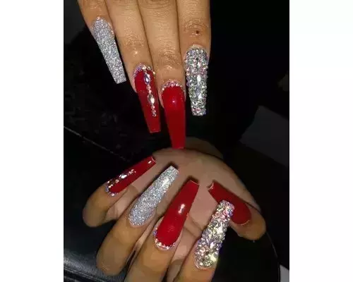 Coffin Red French Tip Acrylic Nails: Trendy & Elegant Designs