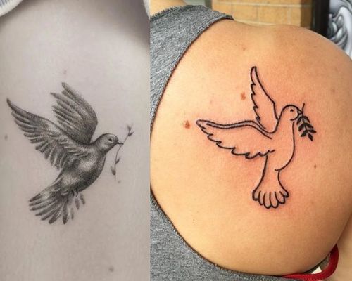 Tattoo Hug - #handpoked A Magritte inspired dove for the... | Facebook