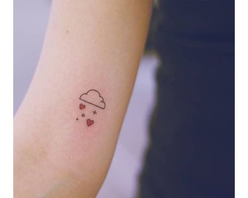 Love cloud tattoo on the inner arm_