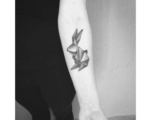 Acidous on Tumblr: Rabbit tattoo by Acidouss. www.instagram.com/acidouss