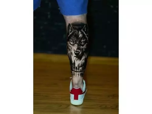 Wolf Tattoos On Leg