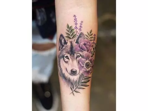 Artistic Wolf Tattoo