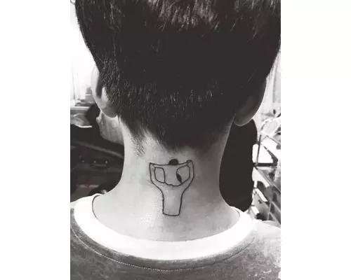 Fine line neck tattoo | Simple neck tattoos, Small neck tattoos, Lucky  tattoo