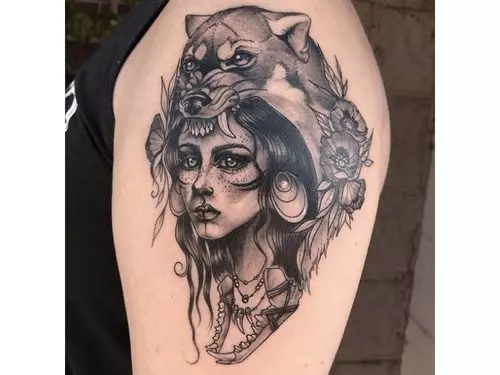 Crown Wolf Tattoo