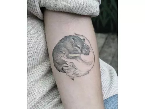 Yin Yang Wolf Tattoo