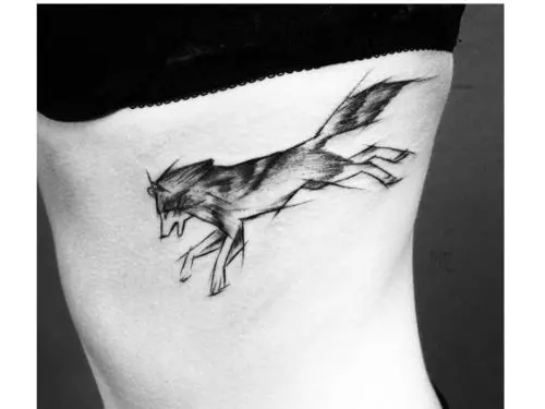 Running Wolf Tattoo