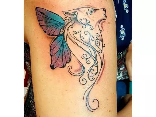 Butterfly Wolf Tattoo