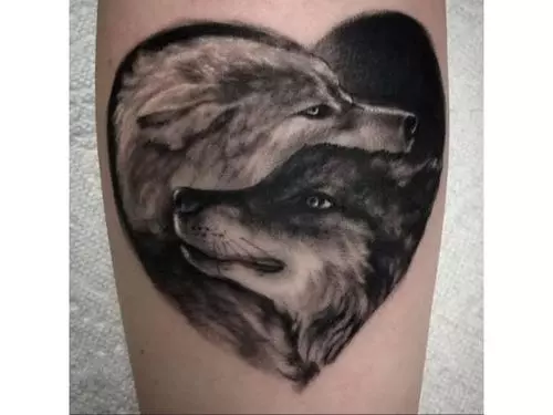 Heart Wolf Tattoo