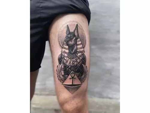 Egyptian Wolf Tattoo